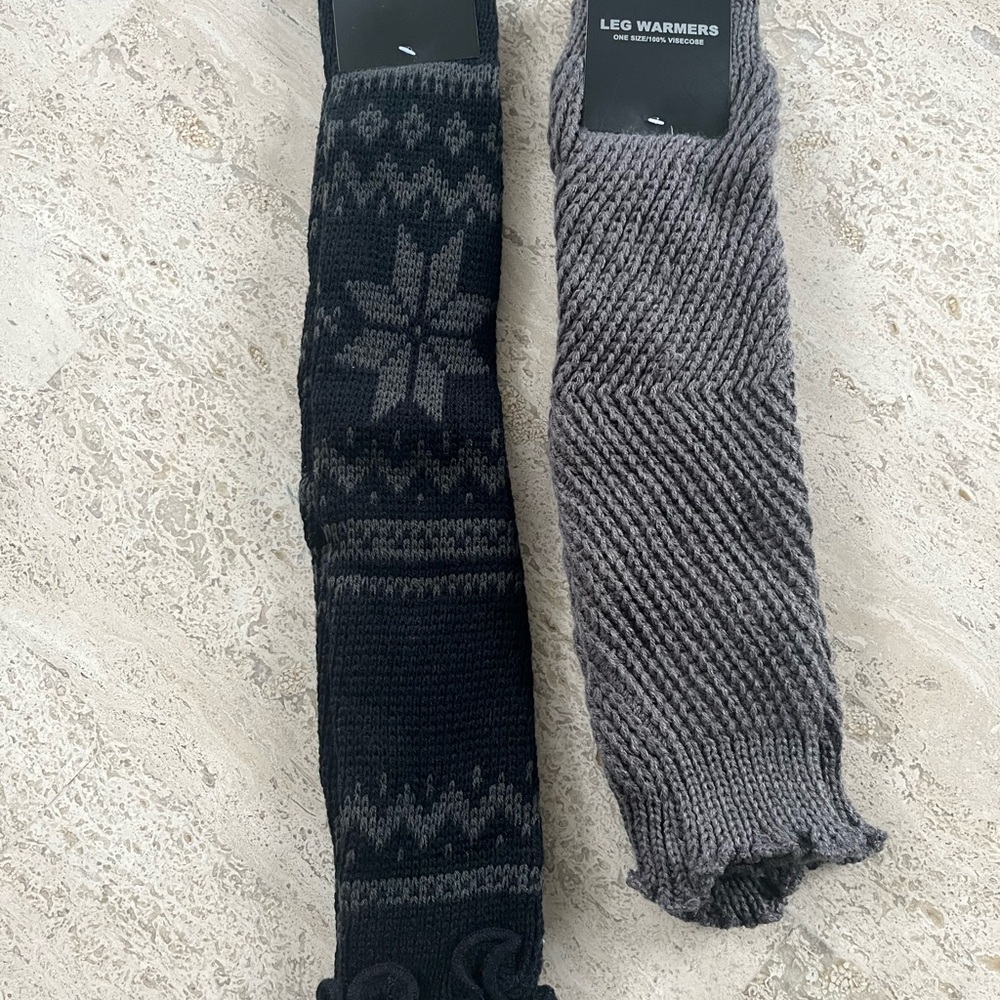 Black and Gray Leg Warmers